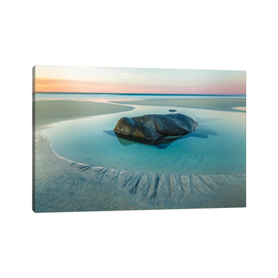 Sunset On Uttakleiv Beach by Charlie Nowlan - Print on Canvas