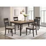 Guransh Modern 5-Piece Set - Rectangular Dining Set Charcoal Sand Through, Designed For Style And Comfort Guransh 5-Piece Rectangular Dining Set Charcoal Sand Through