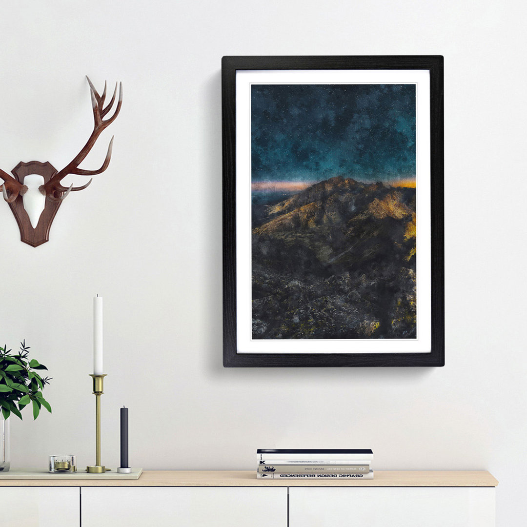 Starry Night In The Dolomites Painting - Picture Frame Graphic Art