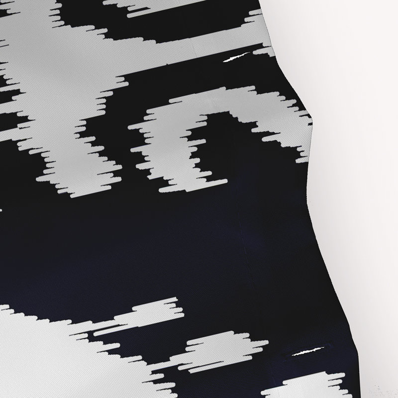 Rideau de douche simple Melchior Ikat, Bleu marine