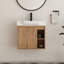 Ensemble de meuble-lavabo simple mural 24 po avec plateau en céramique Oakchade-546604934-791232472