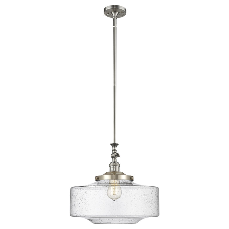 Franklin Restoration - Lainee - 1 mini-luminaire suspendu à tige inclinable 12 po - ampoule non incluse , Grainé