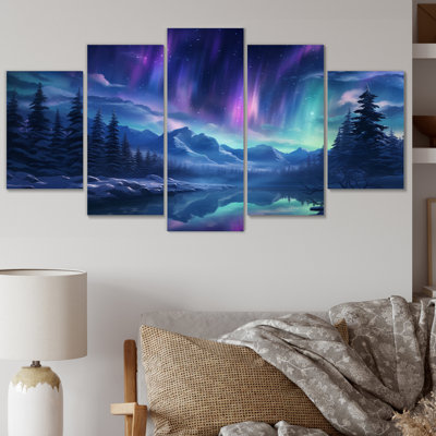 Chalfant - Aurora Borealis Canvas Wall Art - 5 Panels