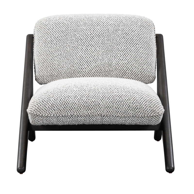 Georgia Accent Chair, Light Gray Polyester, Black