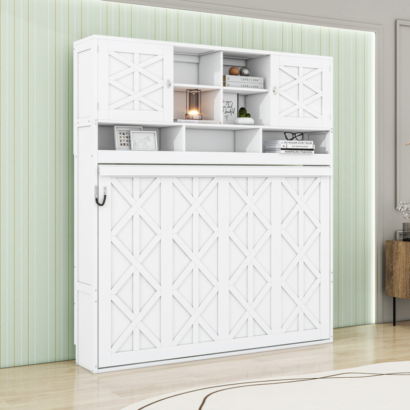 Queen Wood Murphy Bed with Ample Storage Space