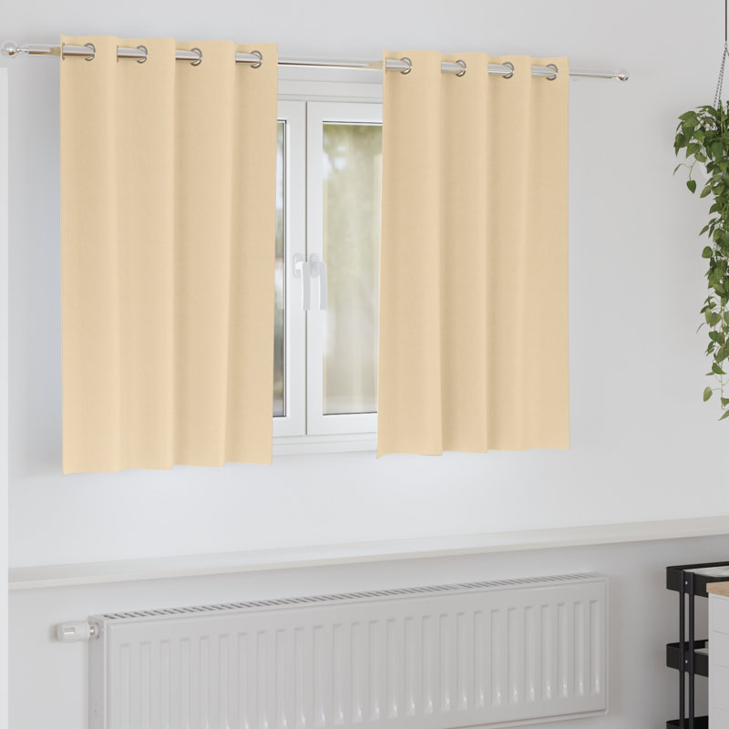 Tacorian Curtain Pair, 140cm Width x 140cm Drop, Cream