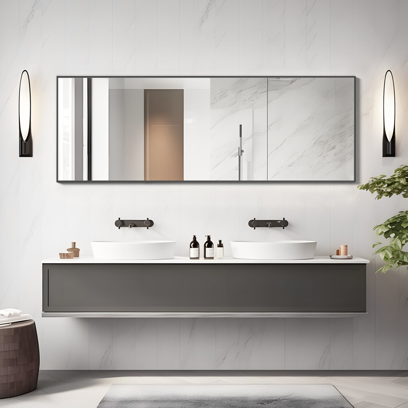 Miroir suspendu Kinkaid, Noir, 71 po x 24 po