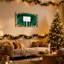 Signe de Noël joyeux Noël sur fond vert et ensemble de 3 impressions sur toile encadrées-1263917950