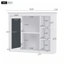Armoire de rangement murale avec miroir, 6 tablettes ouvertes, conception moderne pour plus d'espace et d'intimité-1561169239
