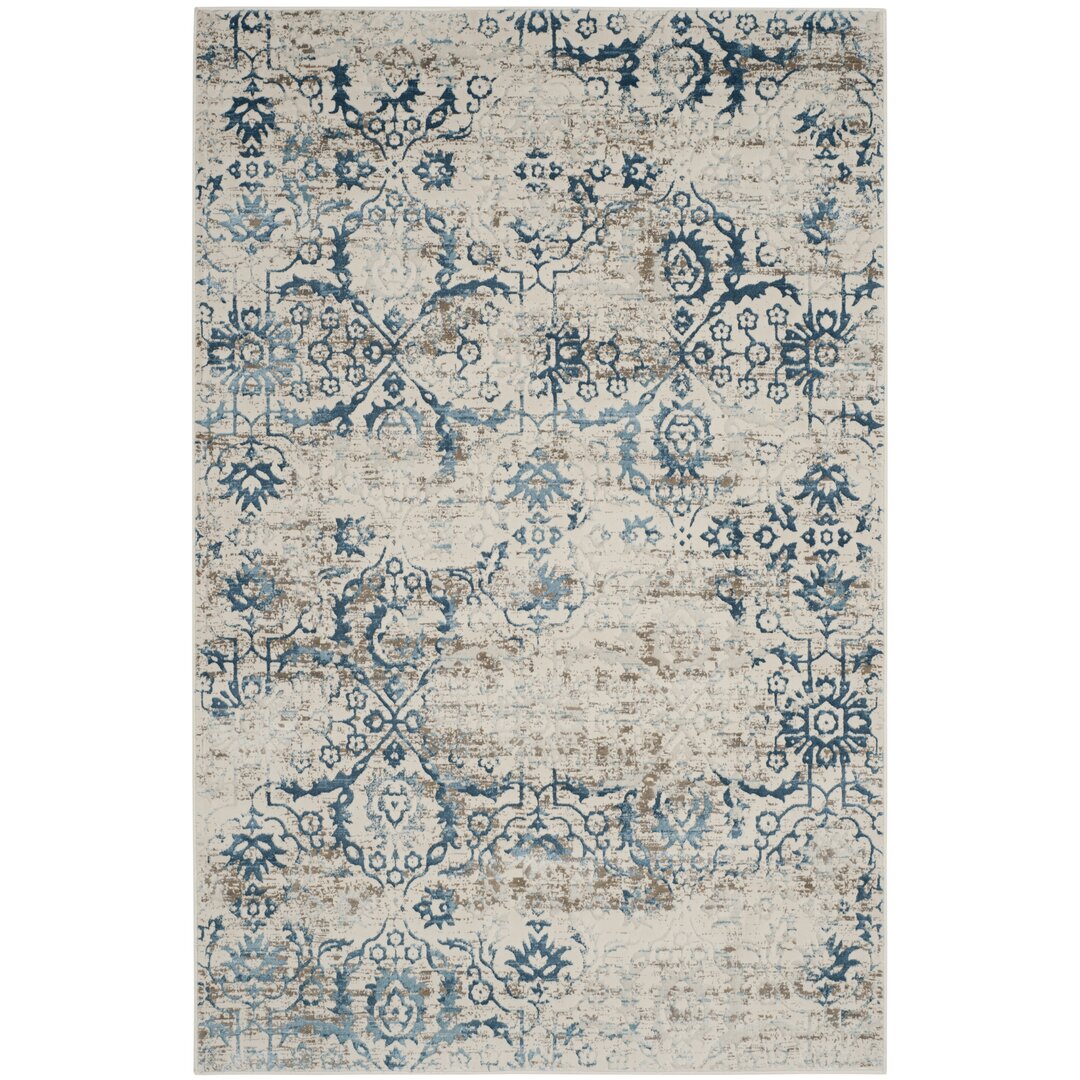 Teppich Athens in Blau/Creme