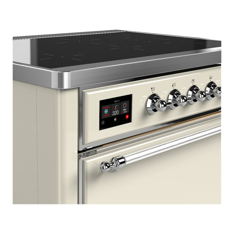Majestic III Series 36 Inch Induction Range with 6 Induction Elements in Matte Graphite (Chrome Trim), Chrome, Antique White