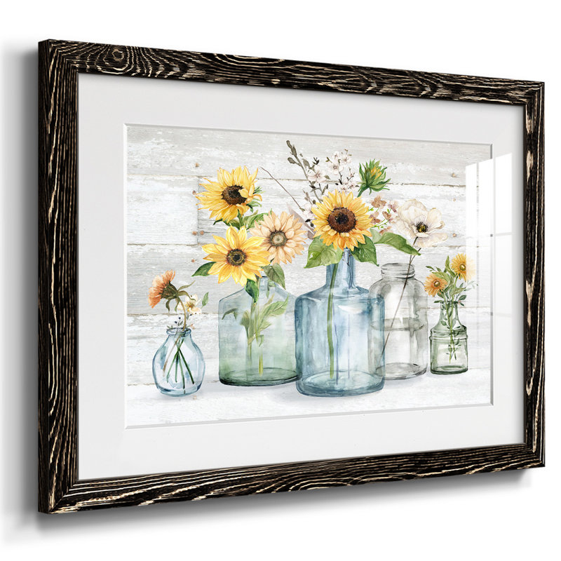 Sunflower Extravaganza, reproduction d'art encadrée, H 28 po x l 42 po x P 1,5 po, Noir