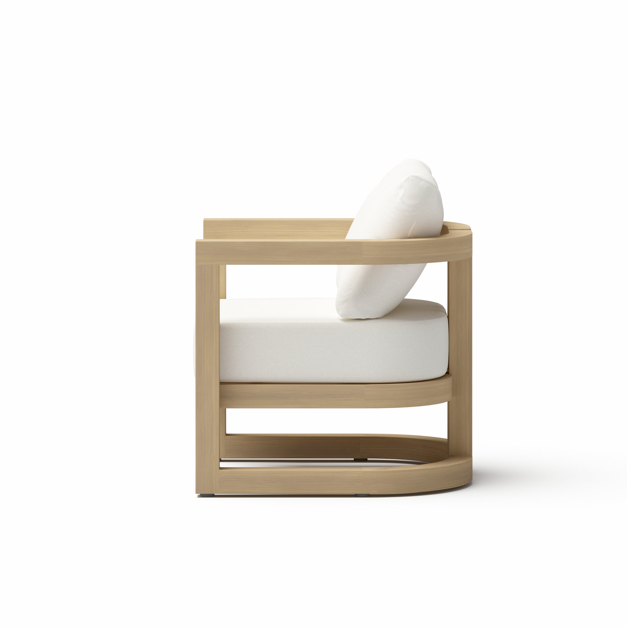 Emory Single Acacia Wood Club Lounge Chair With Light Teak Finish