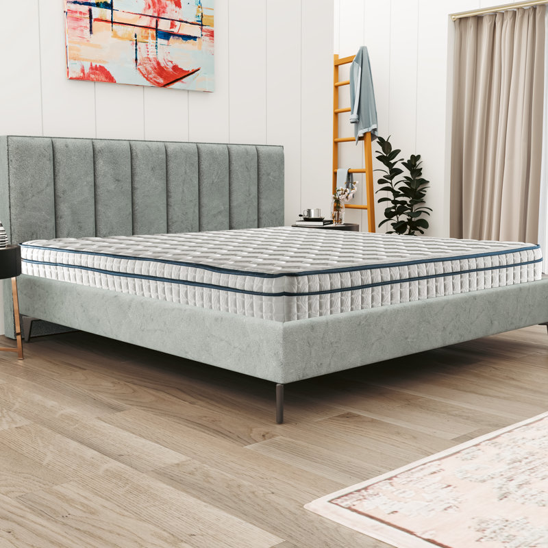 Quin 12" Queen Size Medium Mattress Gel Memory Foam and Individually Pocketed Spring Hybrid Mattress, Queen
