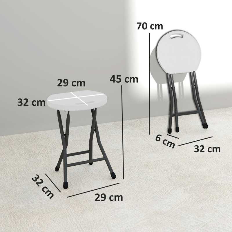 Steel Accent Stool, White