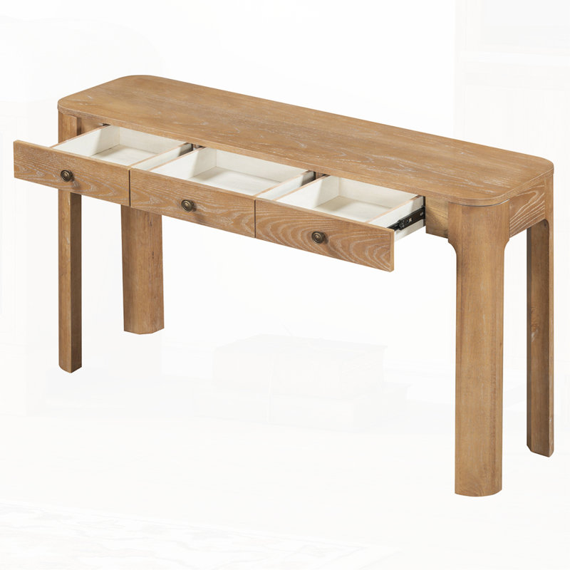 Console rustique avec coins arrondis, Naturel