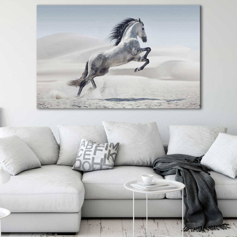 The Winter Stallion - Wrapped Canvas Print, 81cm H x 122cm W x 3.8cm D