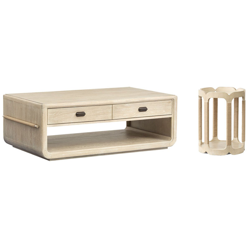 Table basse avec roulettes Regulski, 2 pièces: table basse, table de bout