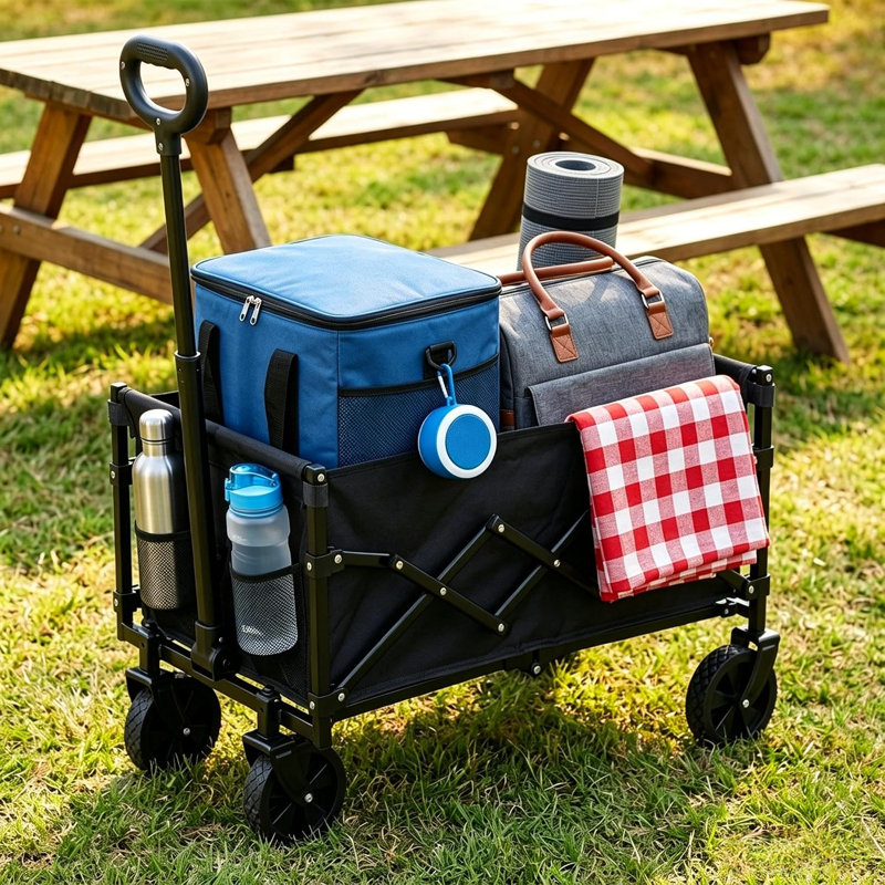 Folding Wagon Cart 85 cm H x 67 cm W Utility Cart