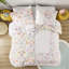 Édredon réversible en coton mauve à motif floral avec 3 éléphants et autres motifs d'herbivores, lavable à la machine pour tous les animaux d'Afrique