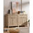Sideboard Buffet Storage Cabinet Set Of 2, Credenza Buffet Table, Boho Console Accent Cabinet With Doors And Drawer, Coffee Bar Cabinet For Kitchen Entryway Living Room, Natural