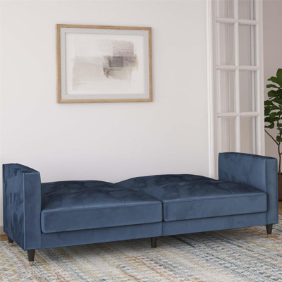 Novelle 81" Velvet Square Arm Convertible Sofa