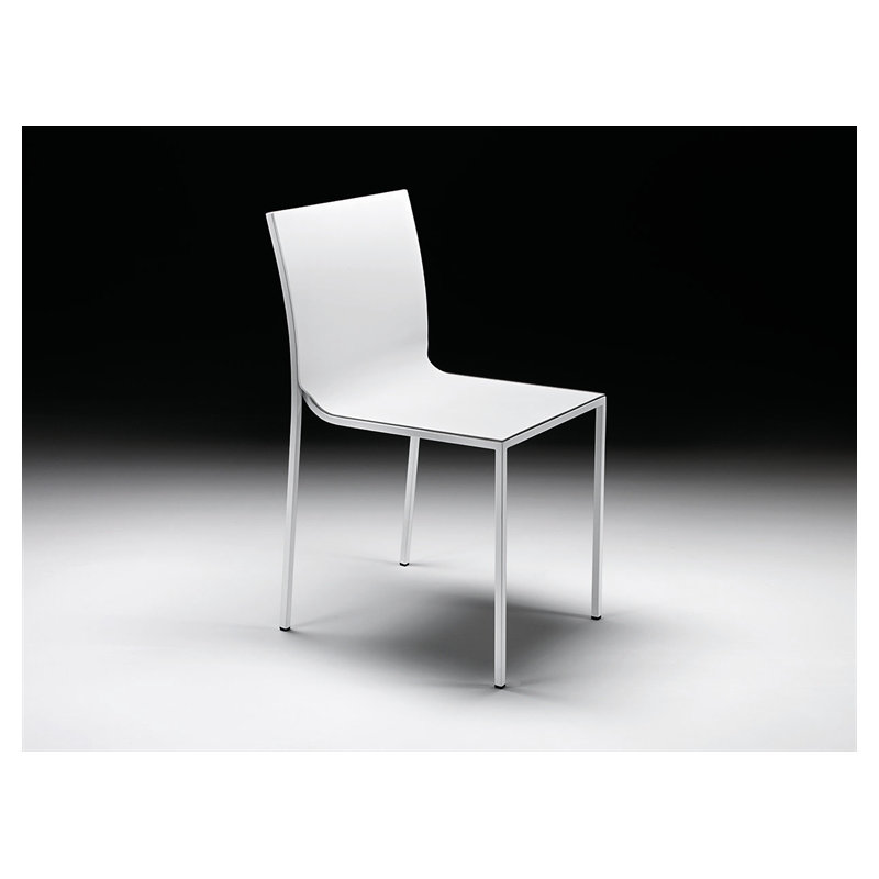 Nigel Armless Stacking Chair, White Stained