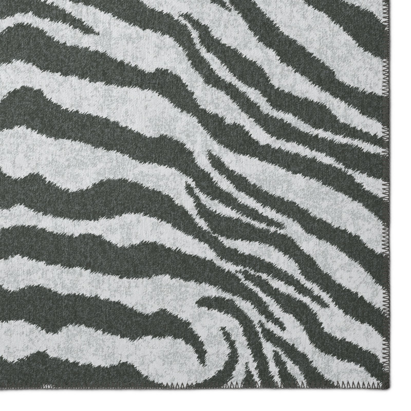 Chenille Washable Animal Print Indoor / Outdoor Rug, Rectangle 10' x 14'