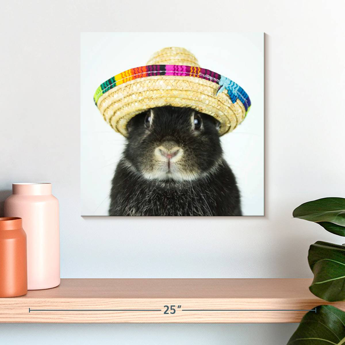 Ebern Designs Brampt Rabbit Wearing Sombrero | Wayfair
