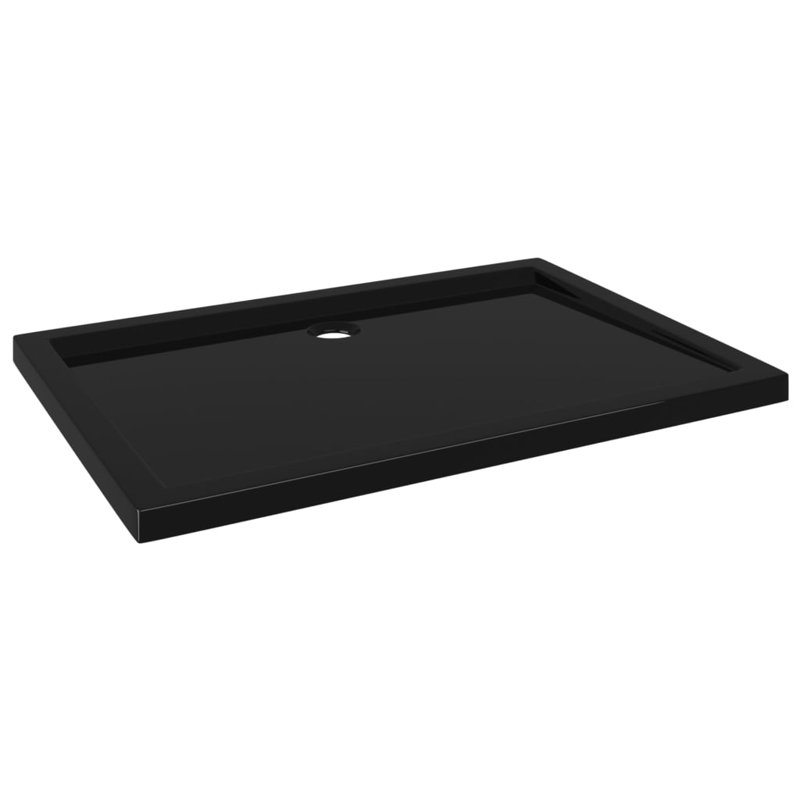 Jamieson Plastic Shower Tray, Black, 4cm H x 110cm W x 80cm D, Centre