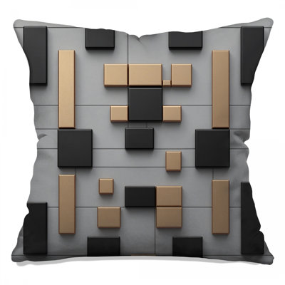 Coussins décoratifs rectangulaires noirs et noirs