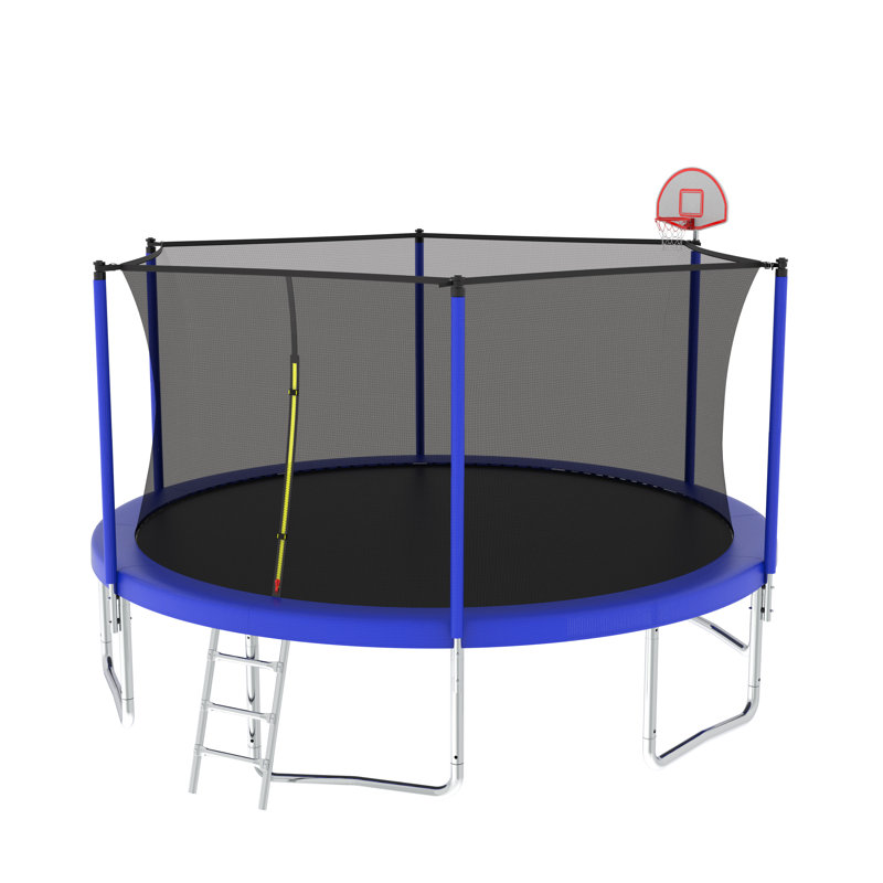 14 pi pour enfants avec filet de sécurité pour enclos extérieur pour grand trampoline, Bleu