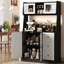 Armoire de cuisine 66 "avec tablette pour micro-ondes, huche autoportante avec 3 tiroirs et lumières DEL-981834100