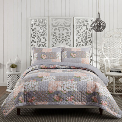 Ensemble de courtepointe à motif floral La Flor