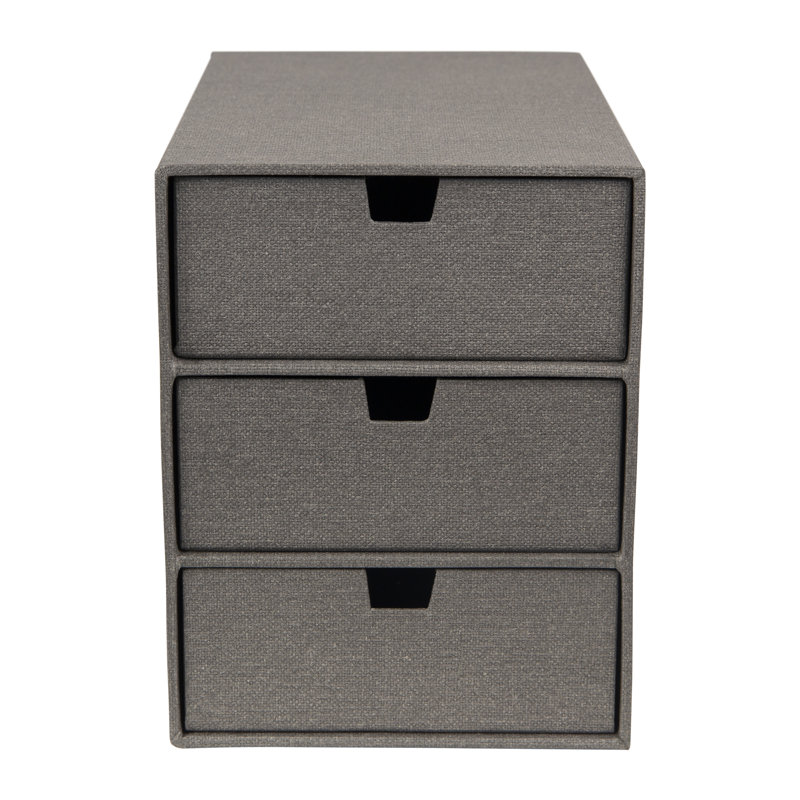 Ingrid 9.9" Grey Fiberboard Stackable Desk Organizer