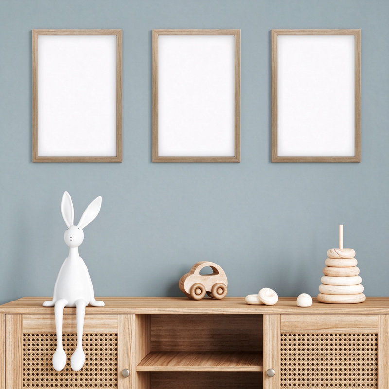 Pack of 3 Beige Wooden Photo Frames for A4 Images