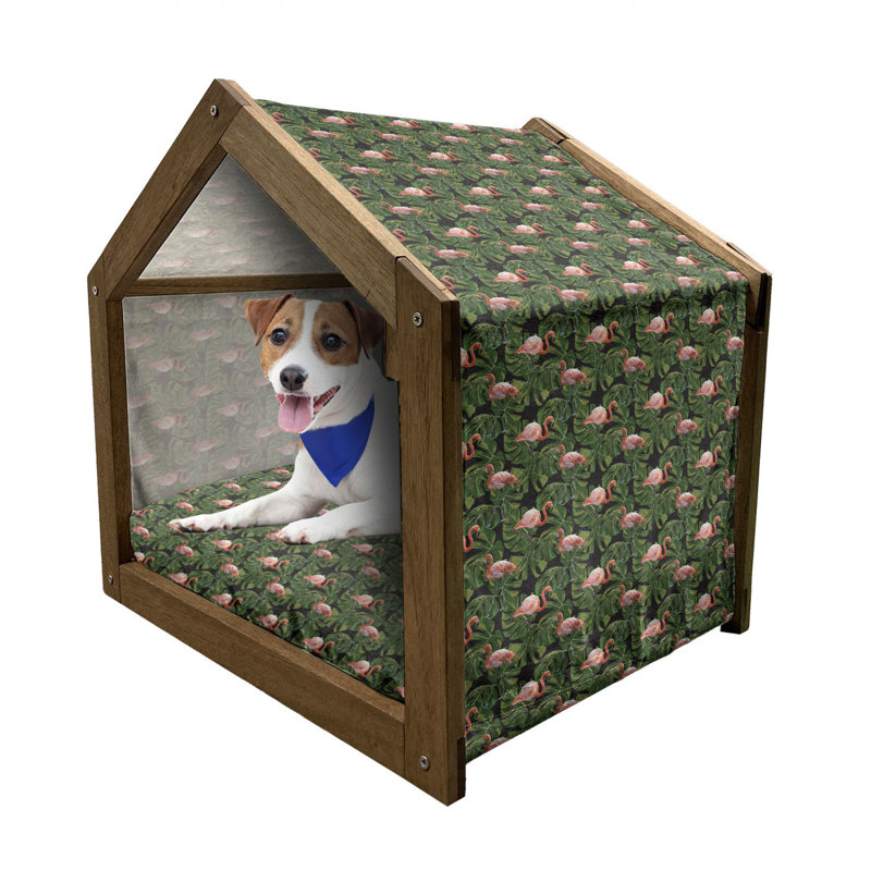Niche pour chien en bois vert, H 22,44 po x l 23,62 po x P 17,72 po