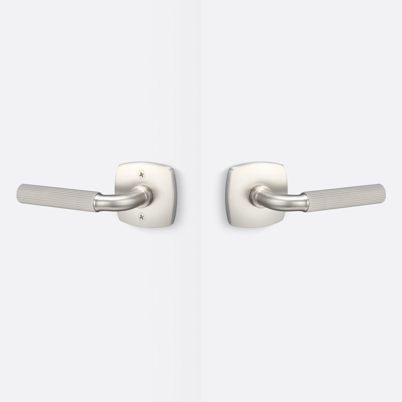 Forma Passage Rosette, Straight Knurled Grip, Satin Nickel
