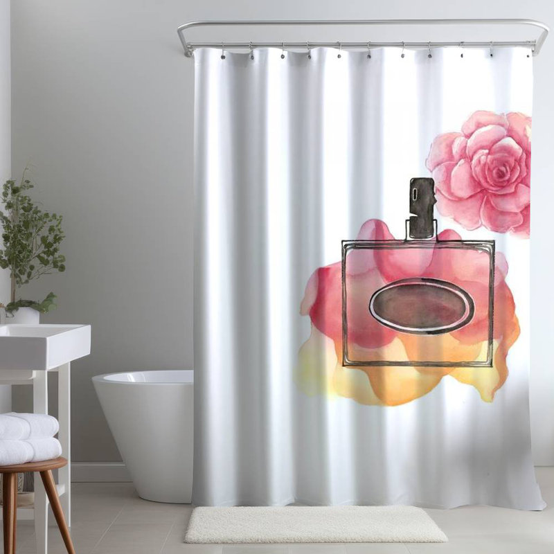 Shower Curtain FA39 – Polyester Shower Curtain, Dye Sublimation Print, 71" W × 74" L