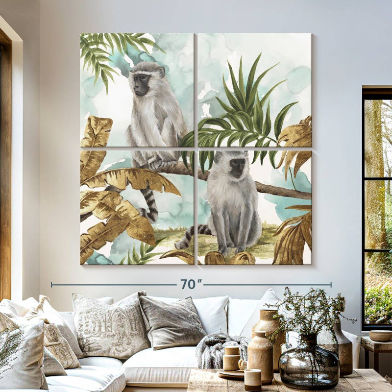 Brampt Golden Monkeys, 57" H x 57" W