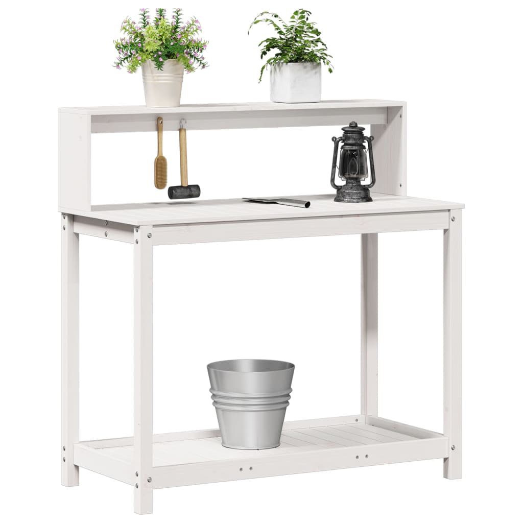 Buckhead Solid Wood Planting Table with Shelves