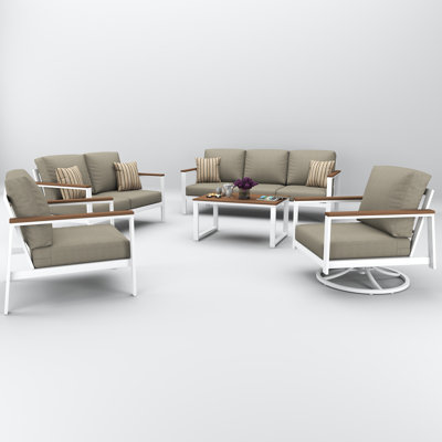 Townsend 7 Person Seating Group With Sunbrella Cushions by Birch Lane