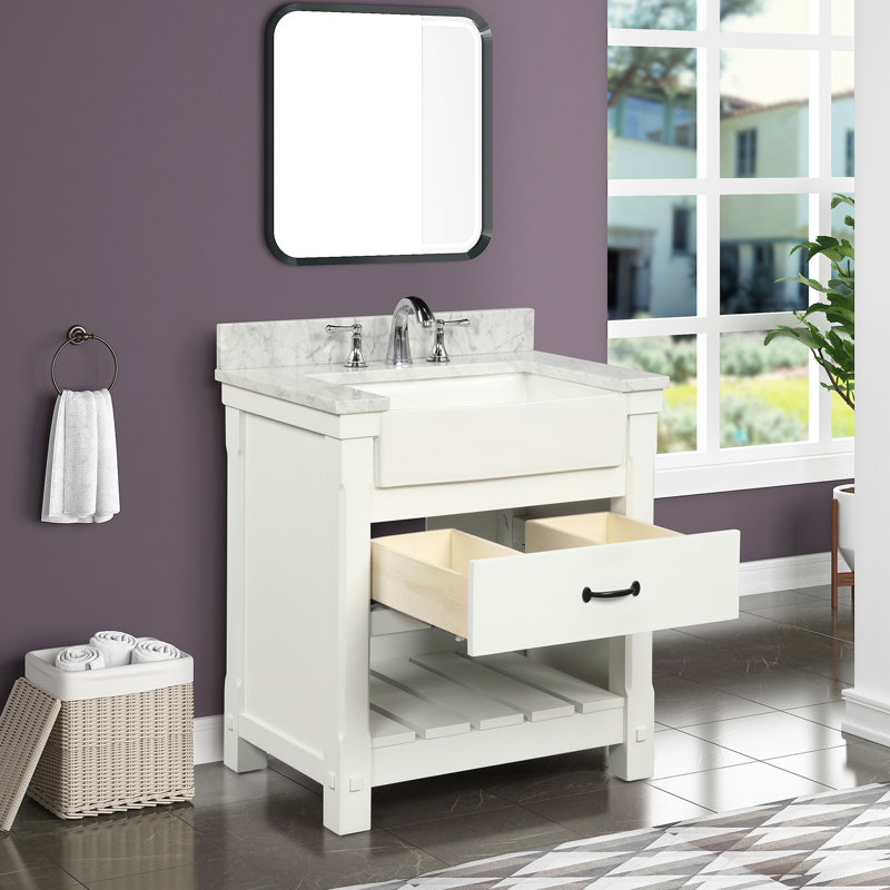 Ensemble de meuble-lavabo simple 31 po Pamelia, Blanc doux