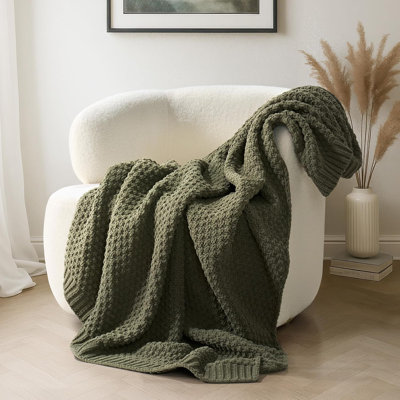 Chunky Chenille Knit Throw Blanket