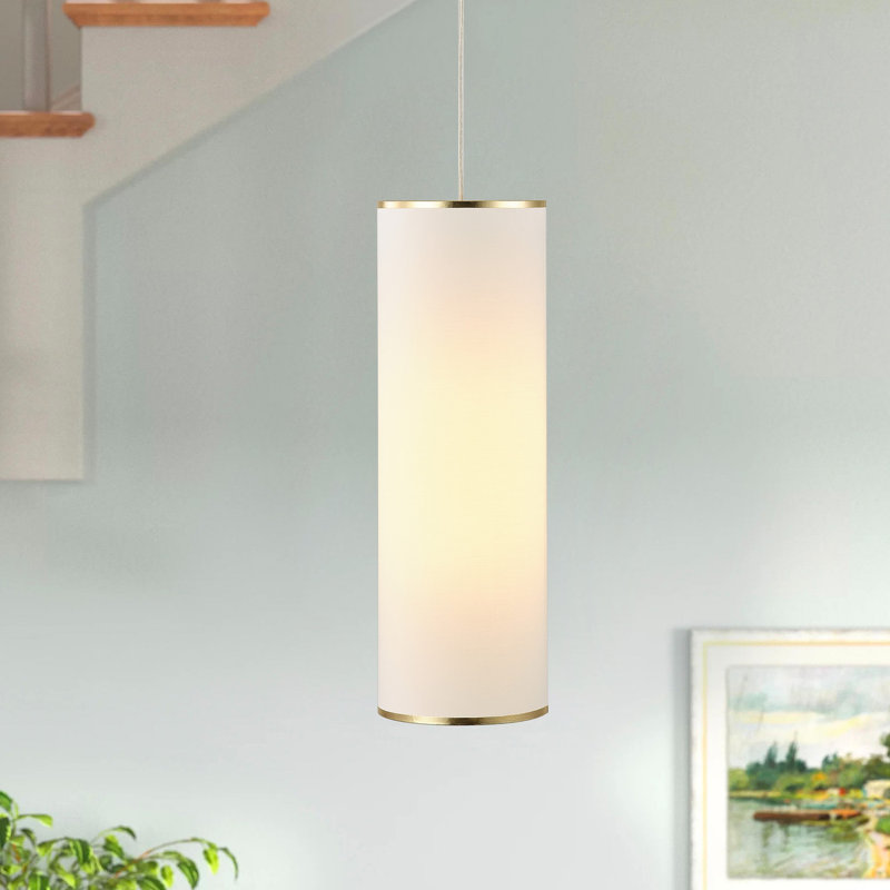 Luminaire suspendu cylindrique moderne à hauteur réglable 1 lumière E26 7,87 pouces
