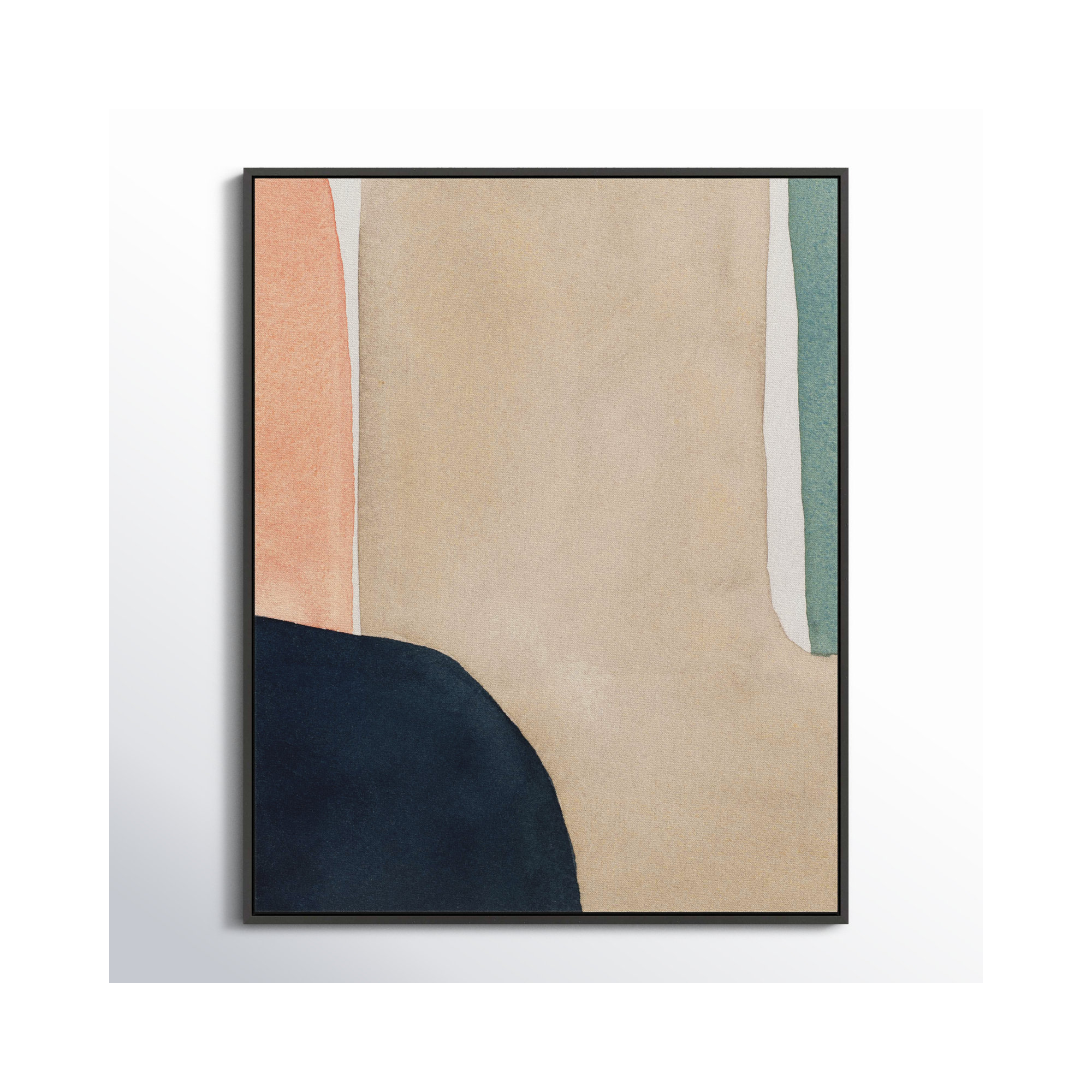 Hazy Gray by Julia Balfour, Black Picture Framed Canvas, 30" H x 38" W x 1.25" D