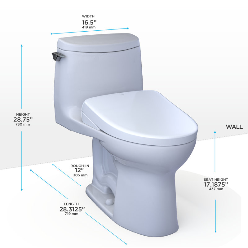 UltraMax® II 1 GPF Elongated Floor Mounted One-Piece Toilet (S7 Seat Included) with Auto Flush