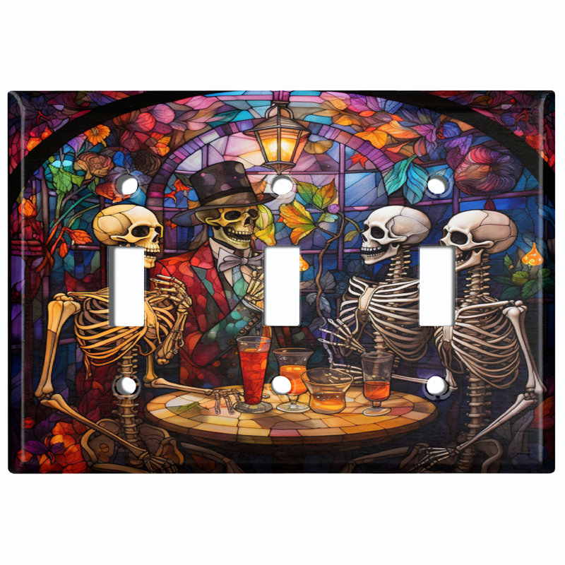 Christmas Festive Tree Lights 3 - Gang Toggle Light Switch Standard Wall Plate