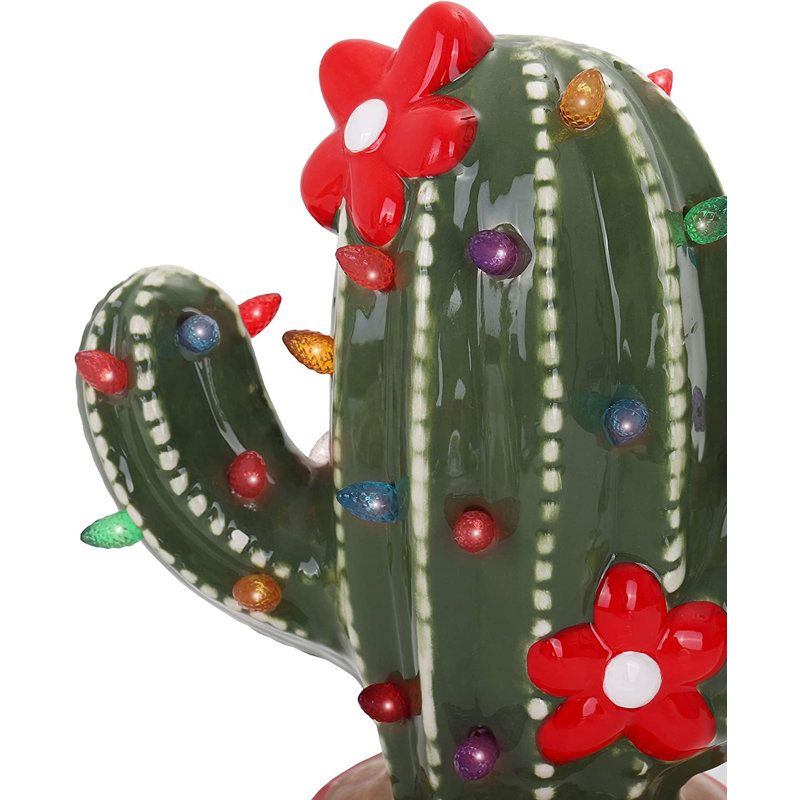 Arbre de Noël Cactus en céramique - Arbre de Noël bureau - Arbre de Noël miniature