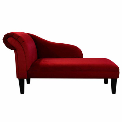 Red Upholstered Chaise Lounge